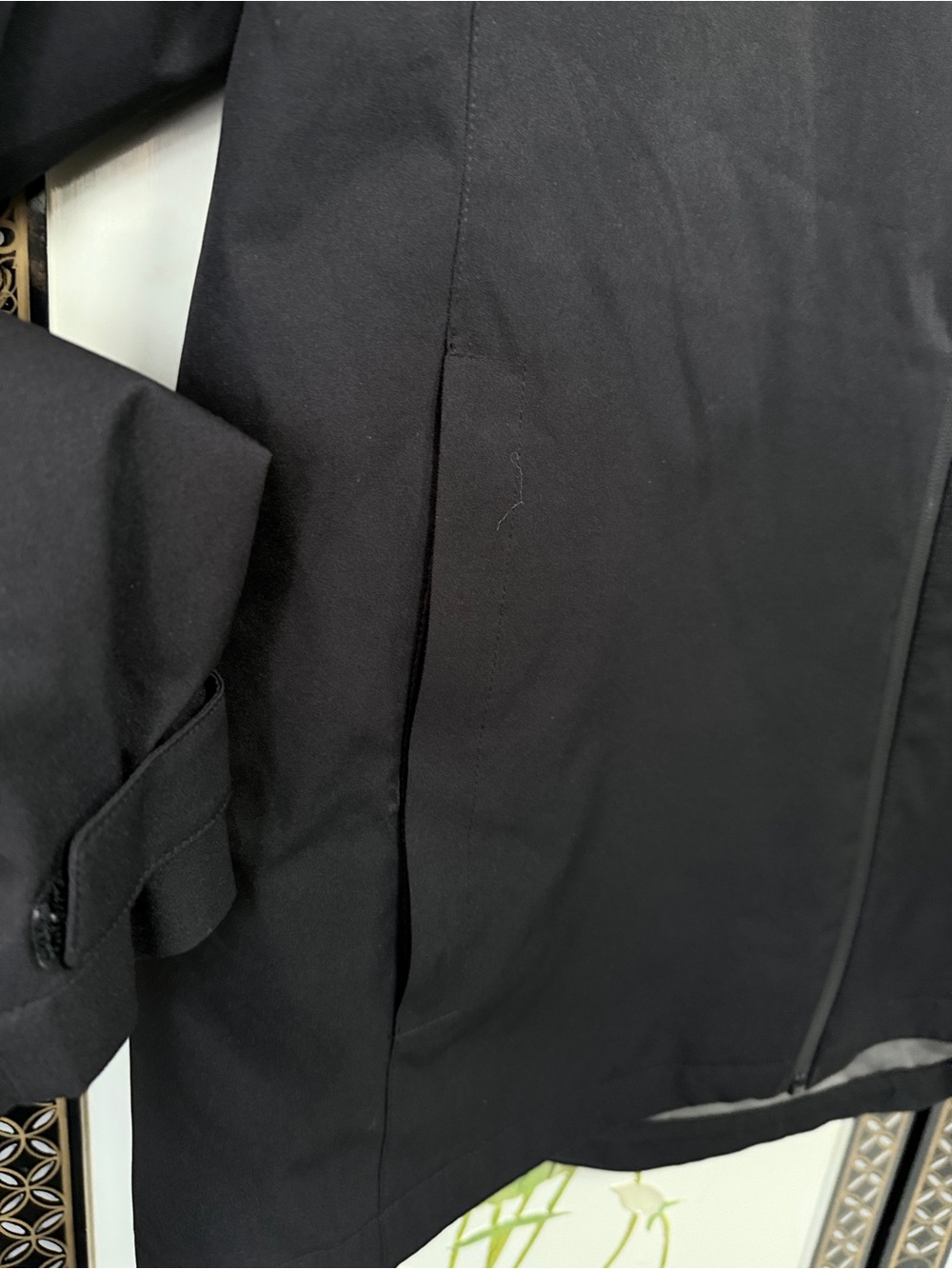 Black Hooded Women's Jacket - Lightweight Modern Coat minimalist - Picture 13 of 14